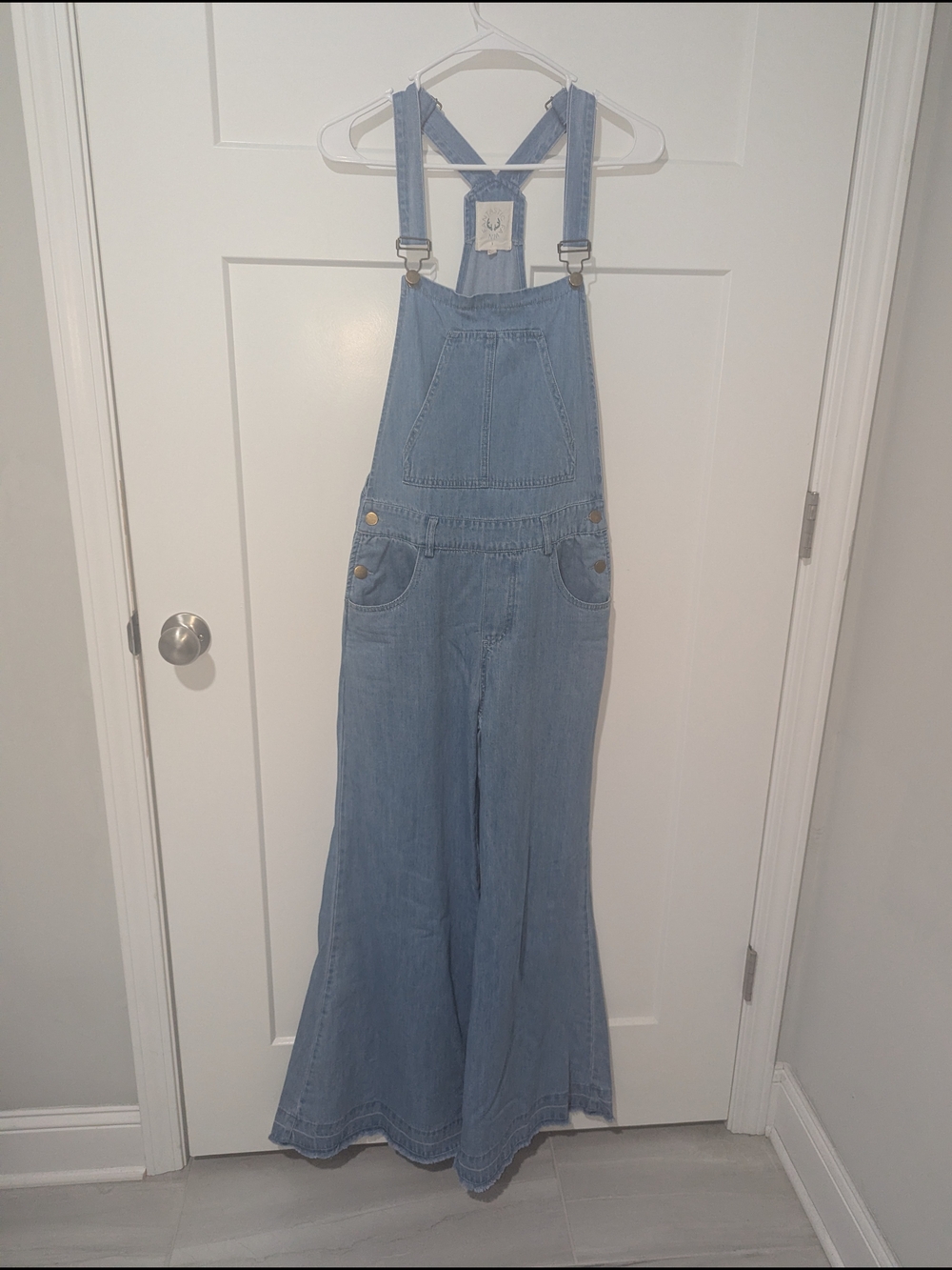 Fantastic Fawn Light Blue Wide-Leg Denim Overalls